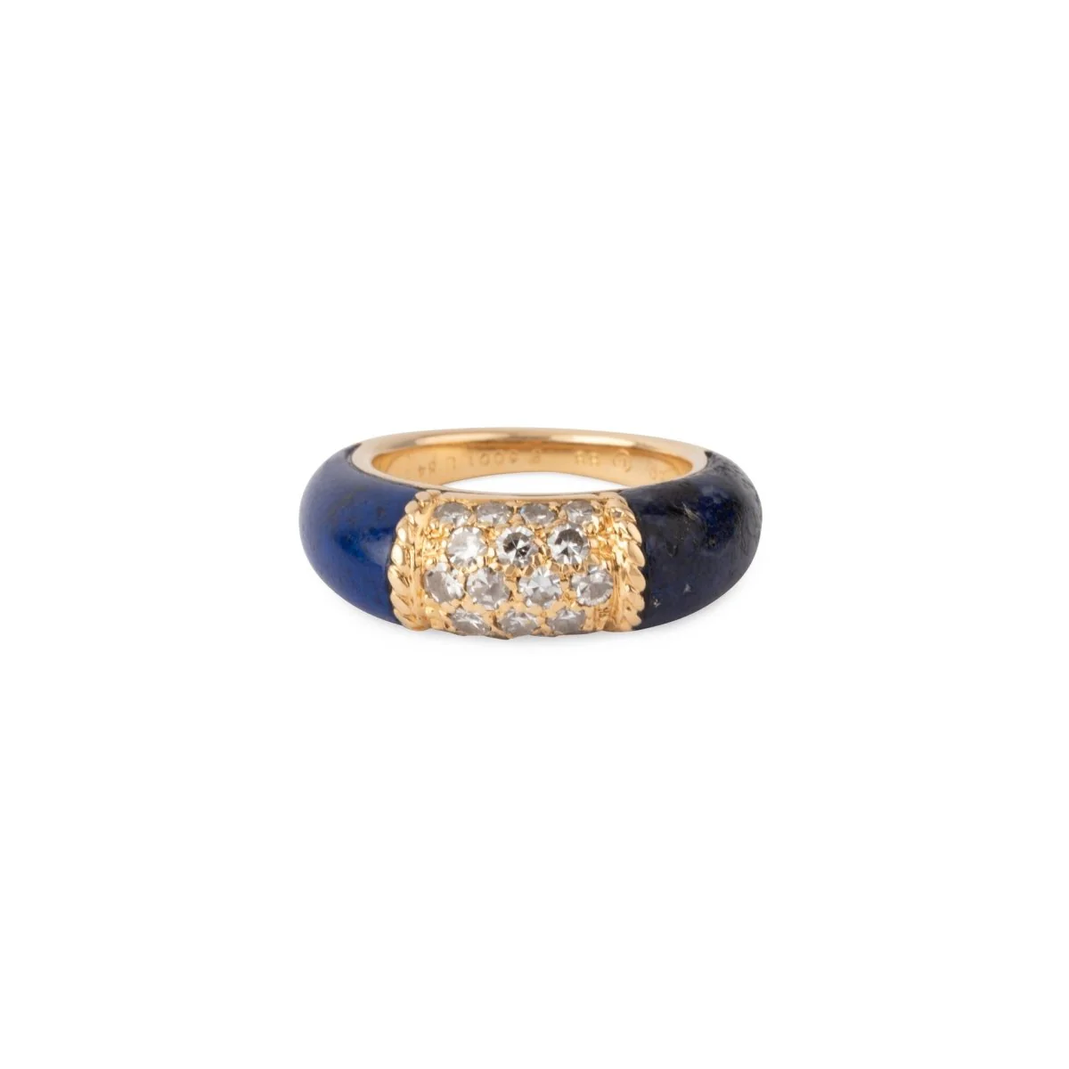 Bague Jonc VAN CLEEF & ARPELS "Philippine" en or jaune, lapis-lazuli et diamants