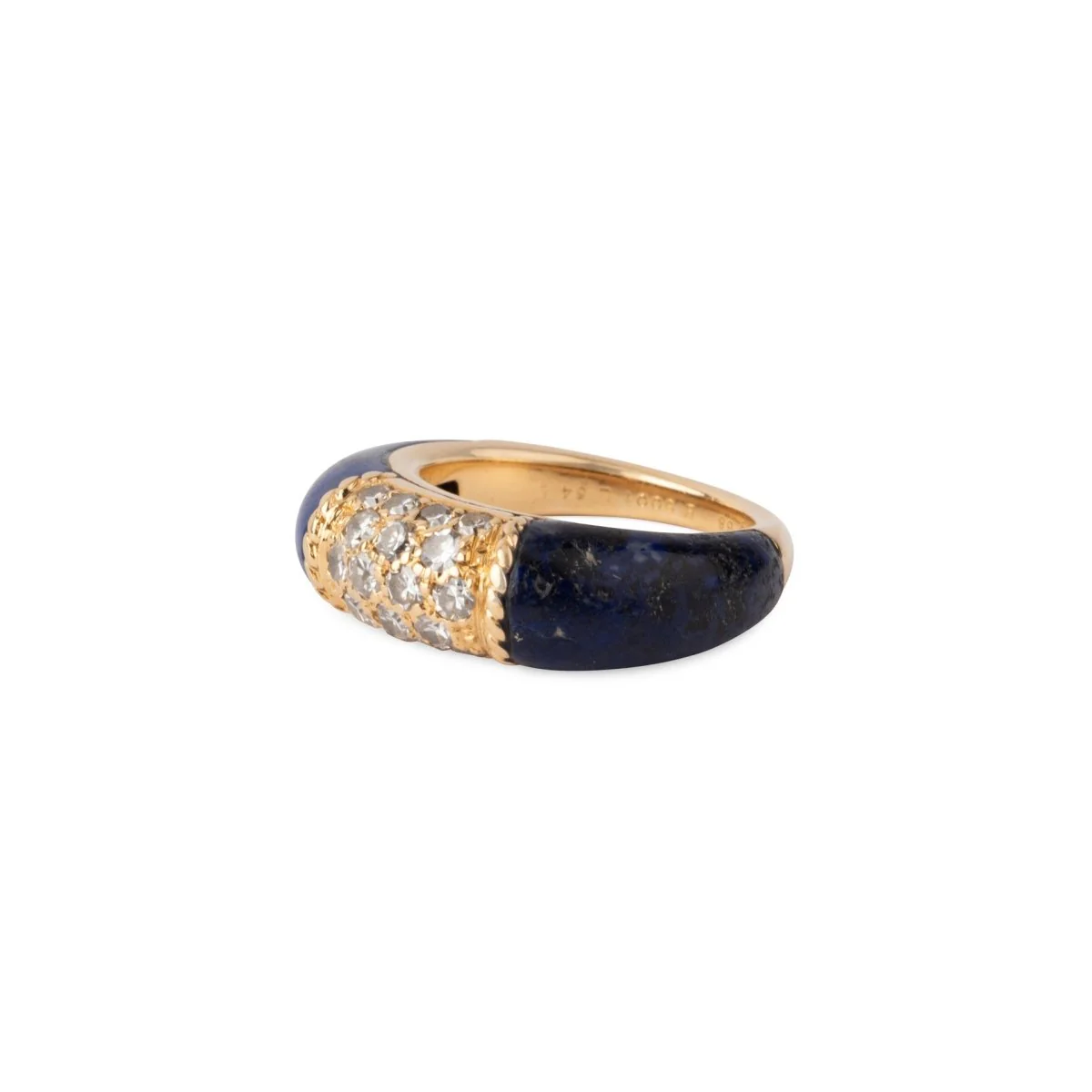 Bague Jonc VAN CLEEF & ARPELS "Philippine" en or jaune, lapis-lazuli et diamants - Image 3