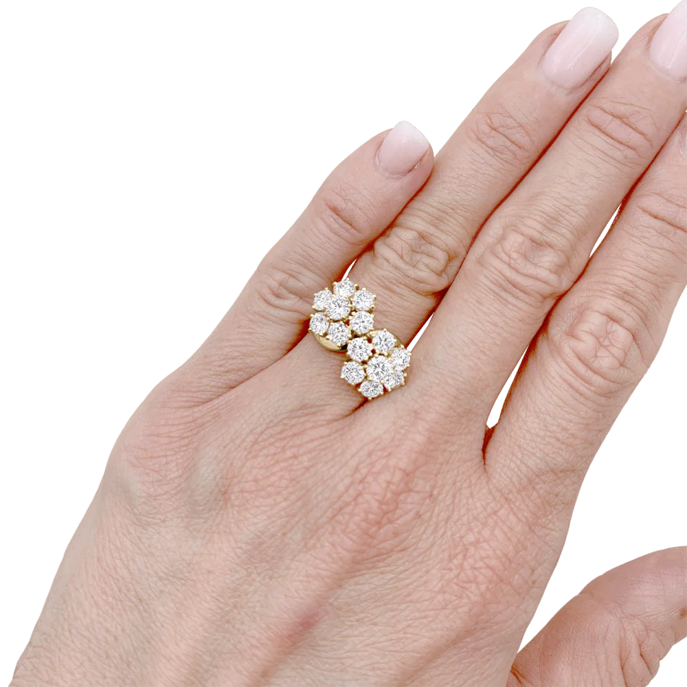 Bague Toi & Moi VAN CLEEF & ARPELS "Fleurs" en or jaune et diamants - Image 2