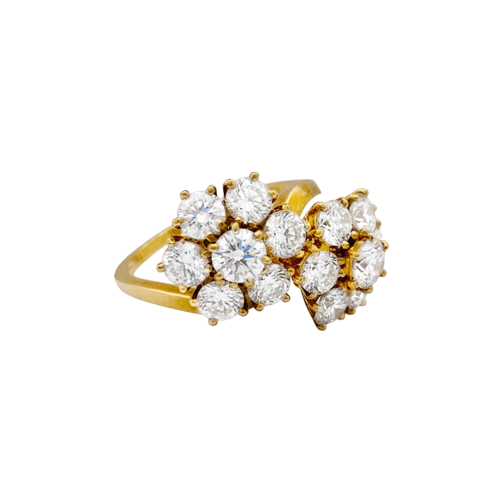 Bague Toi & Moi VAN CLEEF & ARPELS "Fleurs" en or jaune et diamants - Image 5
