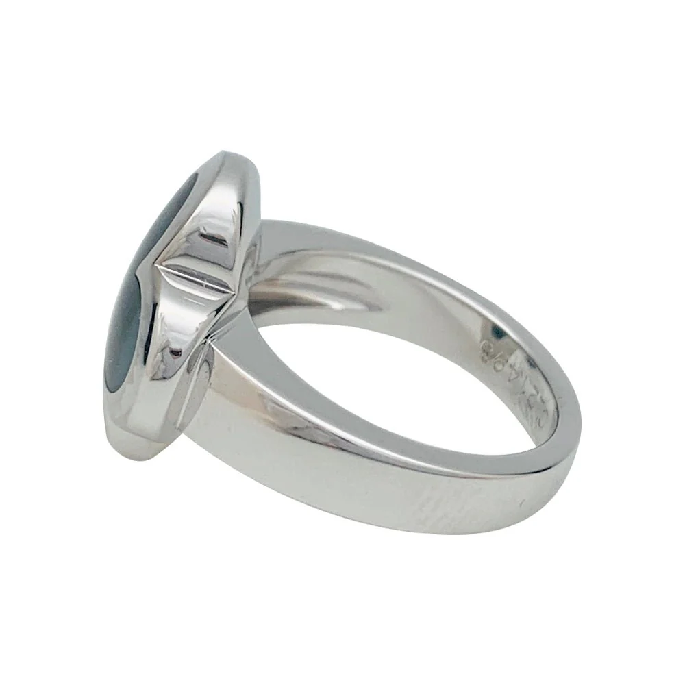 Bague VAN CLEEF & ARPELS modèle "Pure Alhambra" en or blanc, nacre grise - Image 6