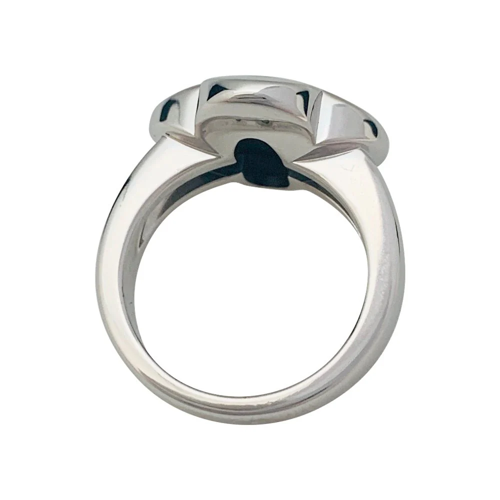Bague VAN CLEEF & ARPELS modèle "Pure Alhambra" en or blanc, nacre grise - Image 7