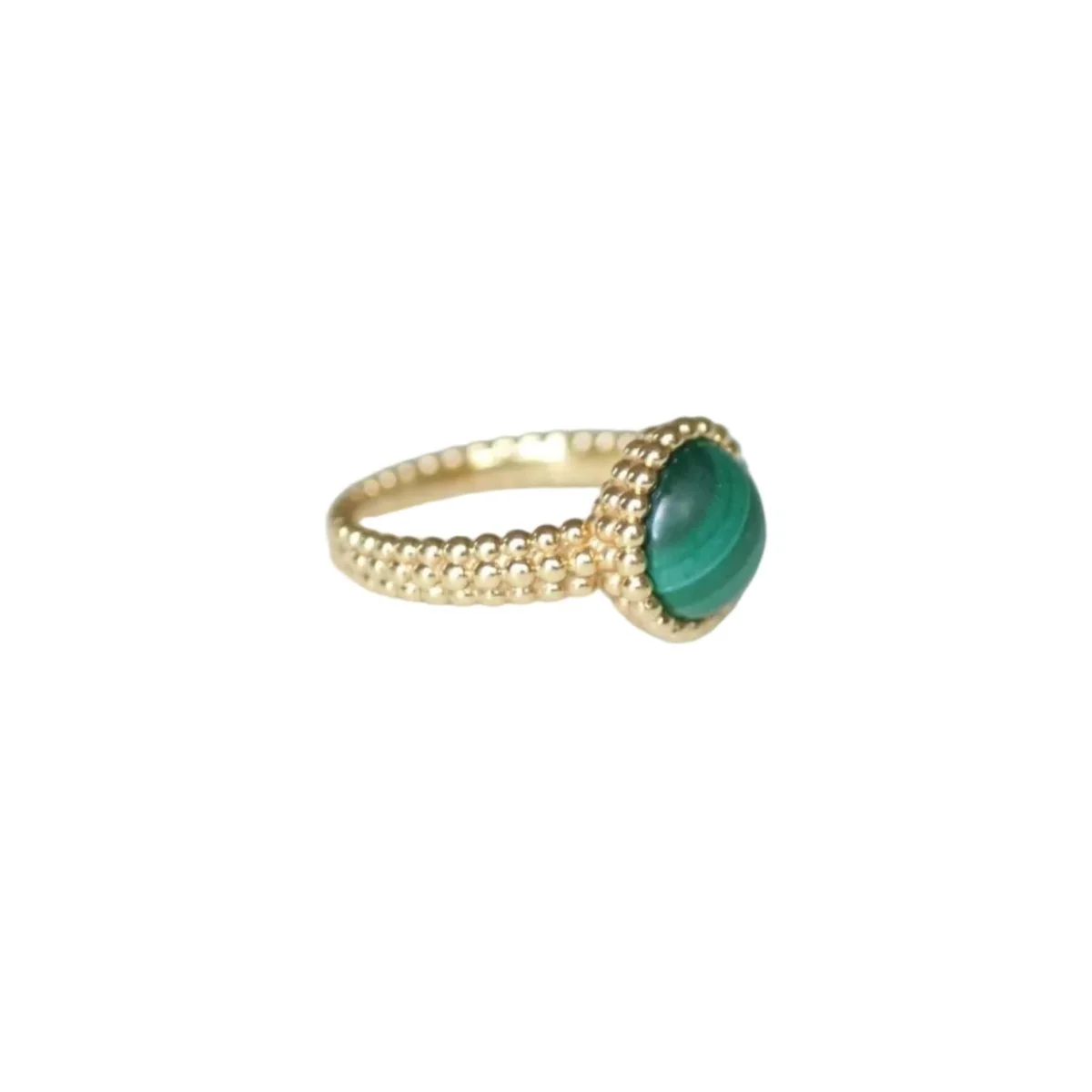 Bague VAN CLEEF & ARPELS "Perlée Couleurs" en or jaune et malachite - Image 7