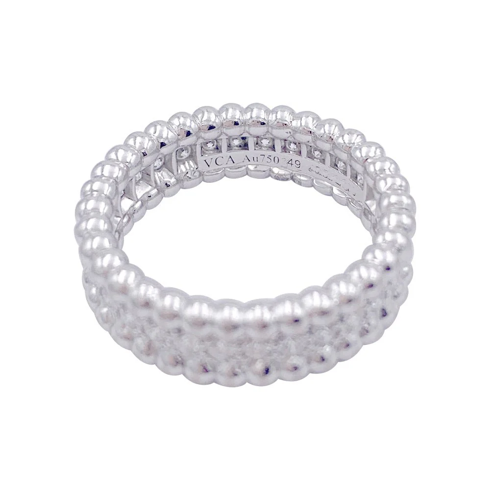 Bague VAN CLEEF & ARPELS "Perlée" en or blanc et diamants - Image 6