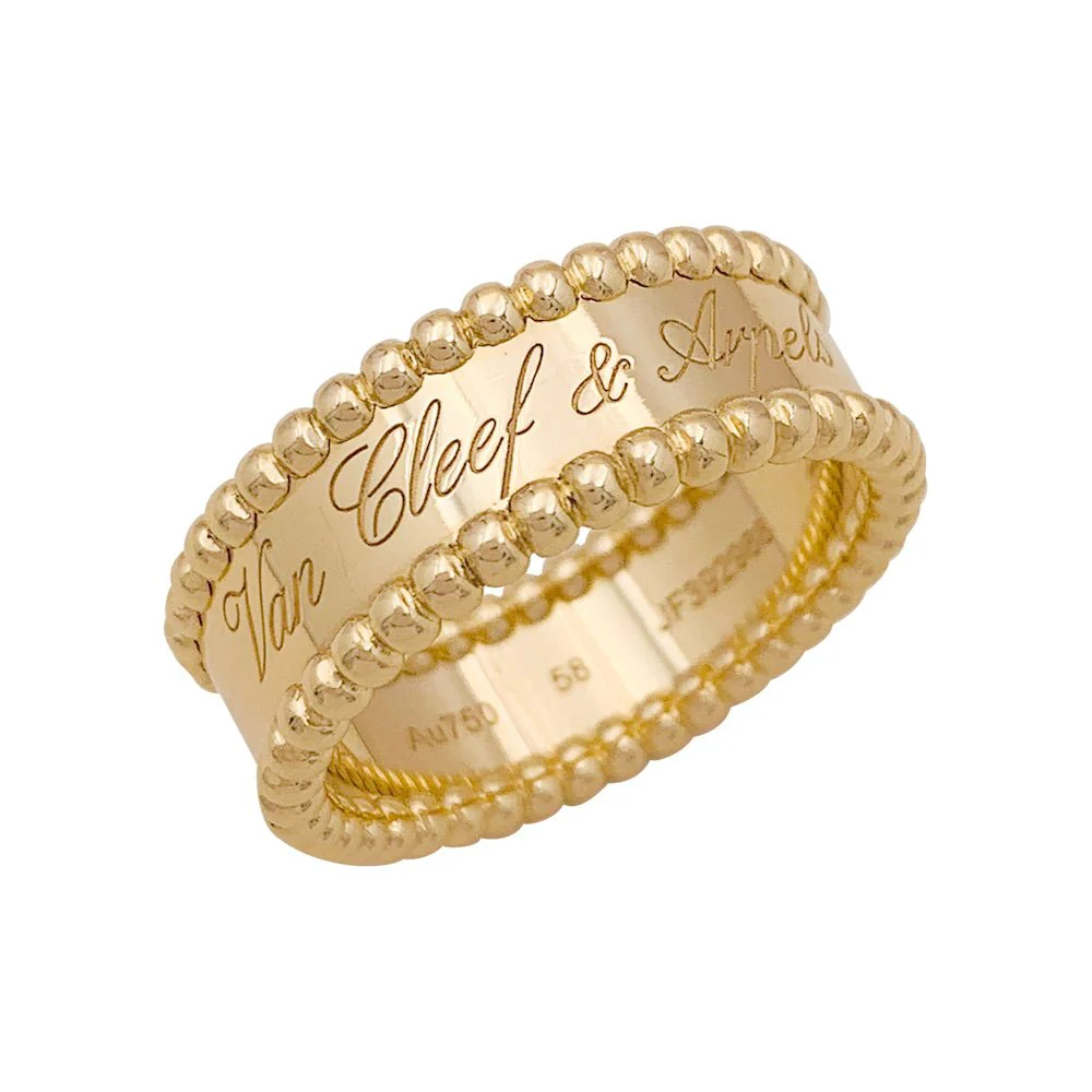 Bague VAN CLEEF & ARPELS "Perlée signature" en or jaune - Image 3