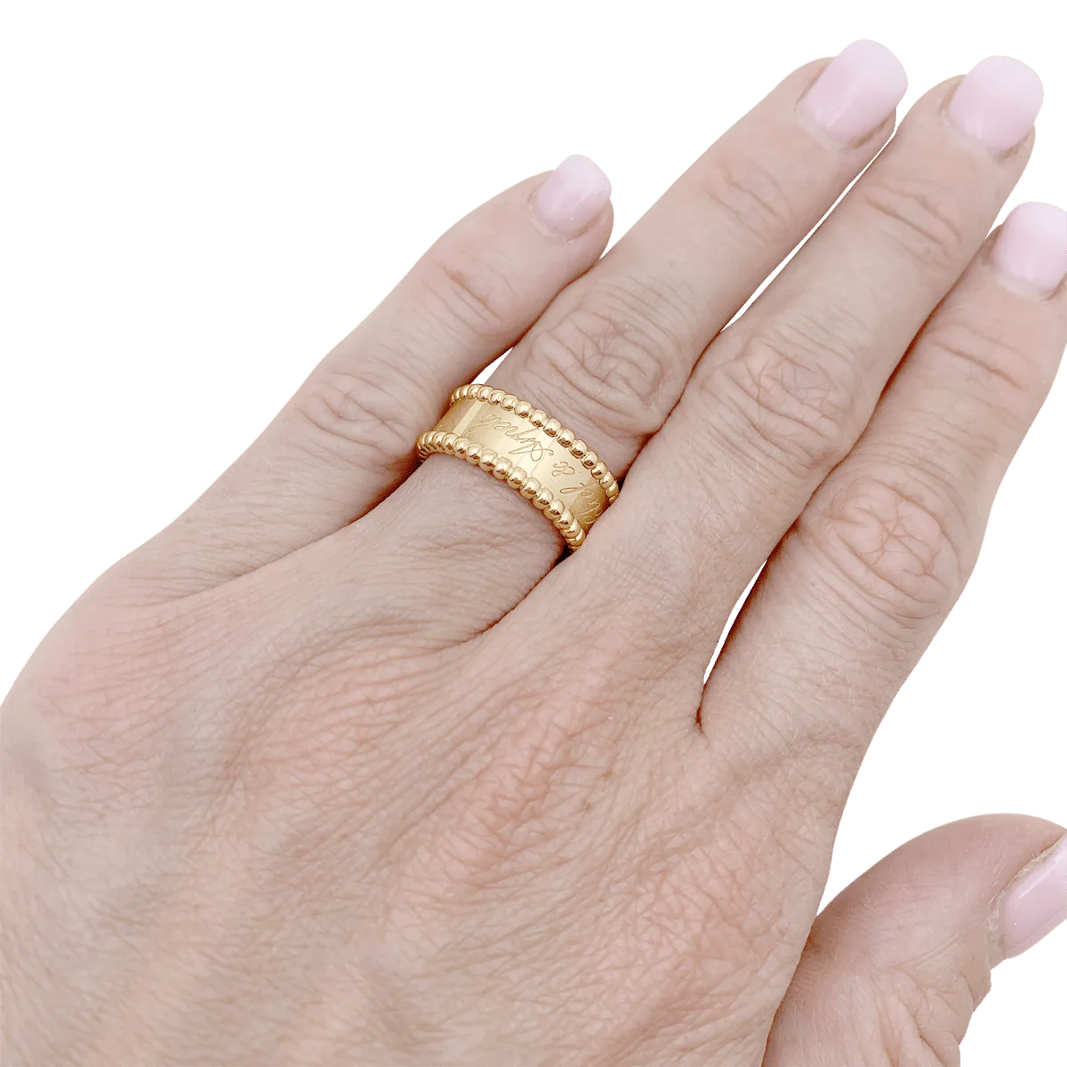 Bague Bandeau VAN CLEEF & ARPELS. "Perlée signature" en or jaune - Image 2