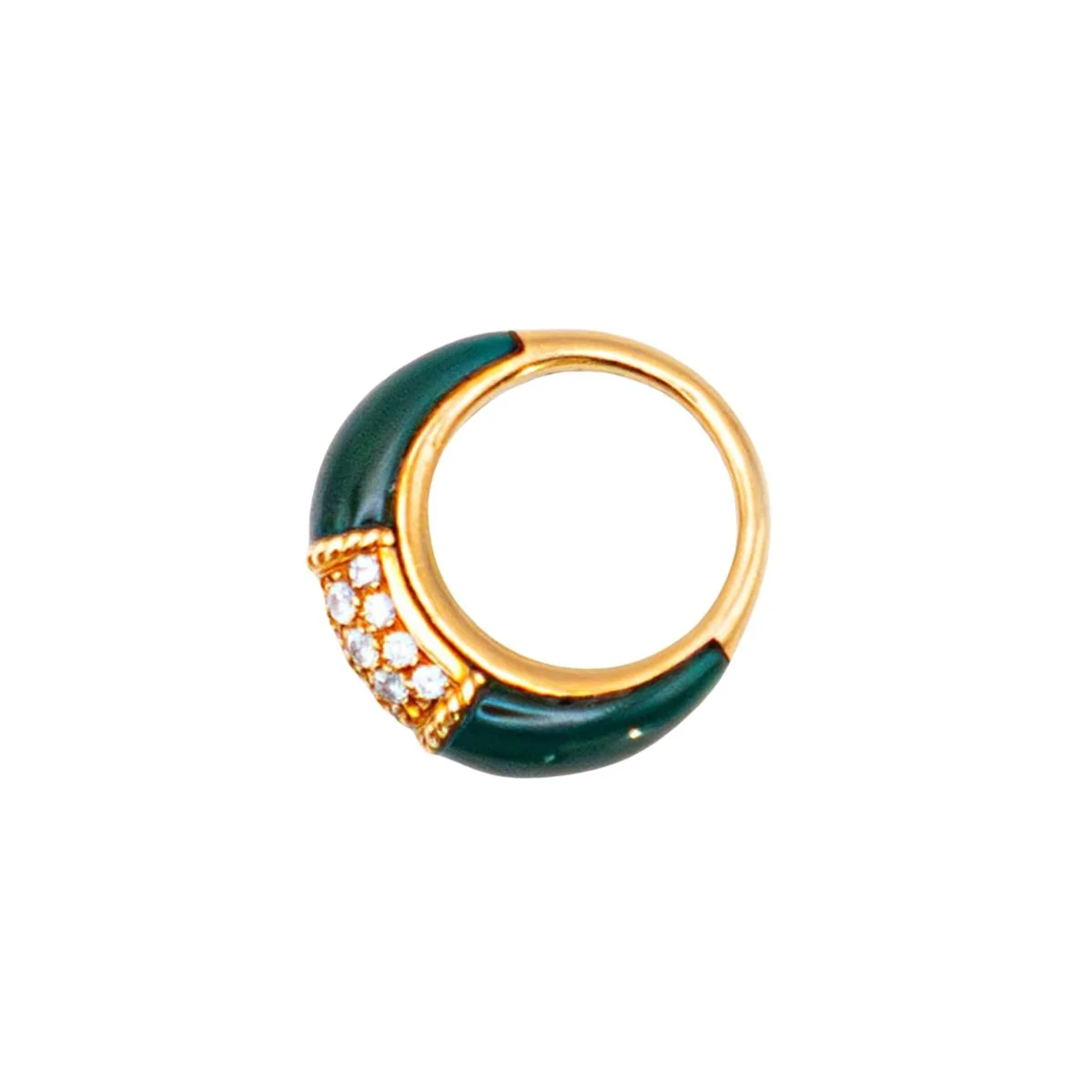 Bague Jonc VAN CLEEF & ARPELS "Philippine" en or jaune, chrysoprase et diamants - Image 5
