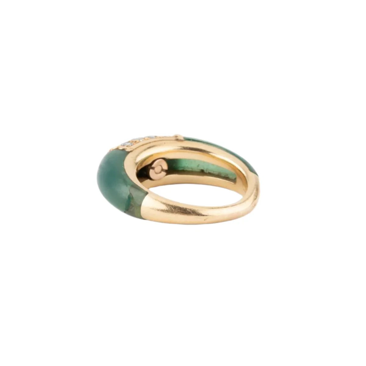 Bague Jonc VAN CLEEF & ARPELS "Philippine" en or jaune, jade verte et diamants - Image 5