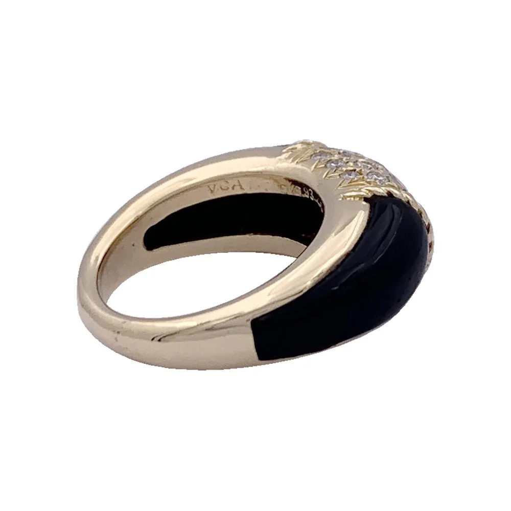 Bague VAN CLEEF & ARPELS "Philippine" en or jaune, onyx et diamants - Image 3