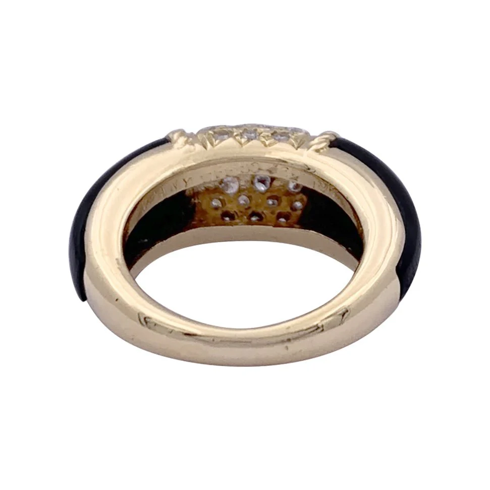 Bague VAN CLEEF & ARPELS "Philippine" en or jaune, onyx et diamants - Image 4