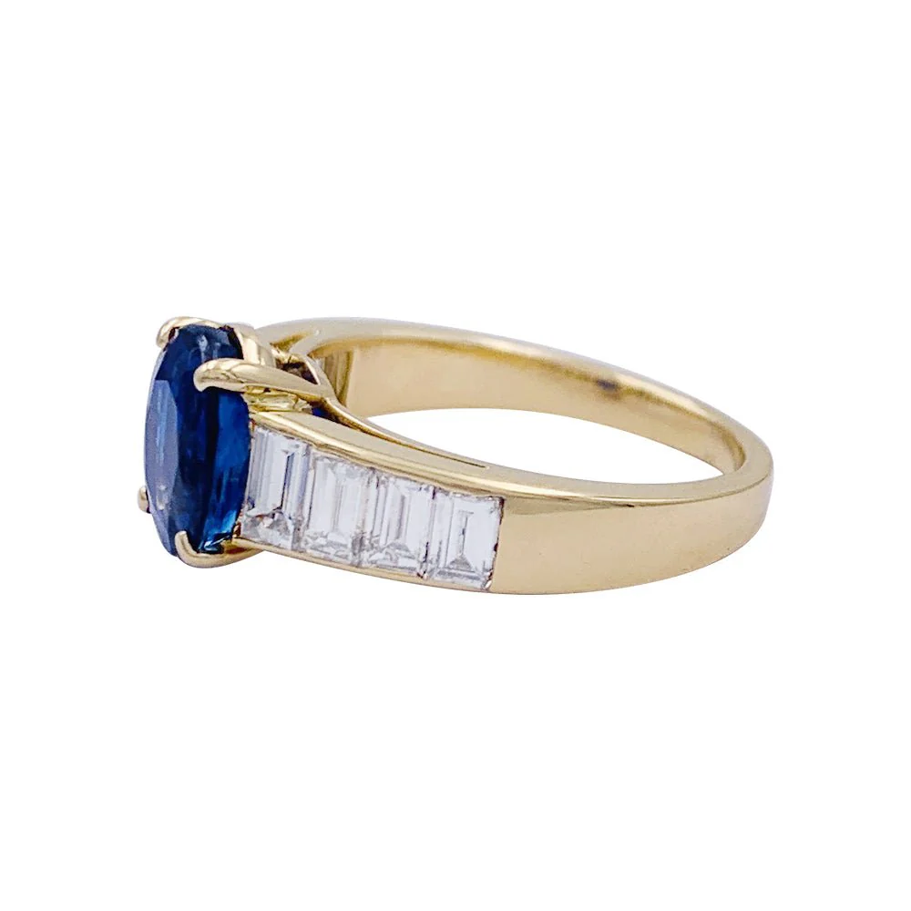 Bague Van Cleef & Arpels saphir et diamants baguette. - Image 3