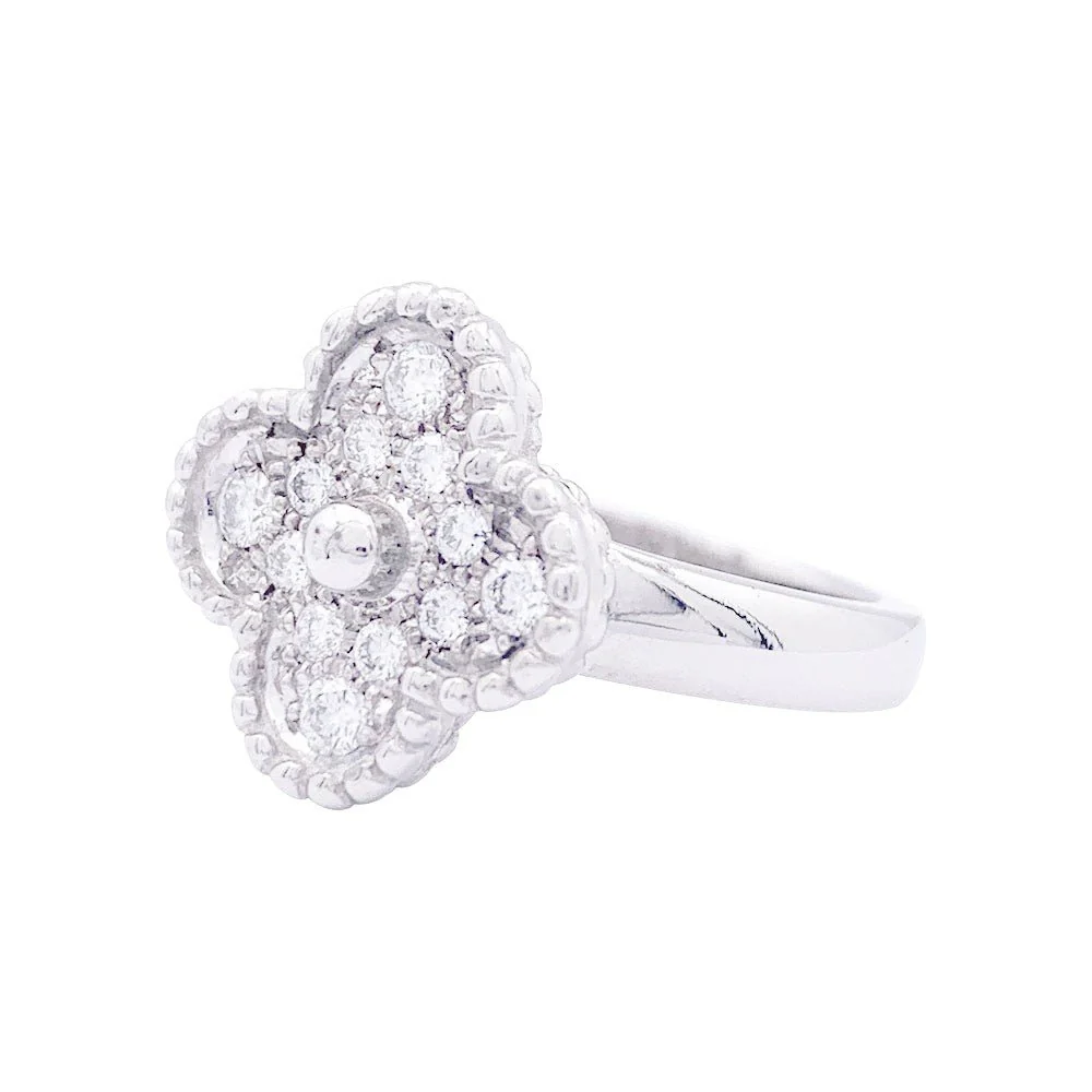 Bague VAN CLEEF & ARPELS "Vintage Alhambra", en or blanc et diamants - Image 3