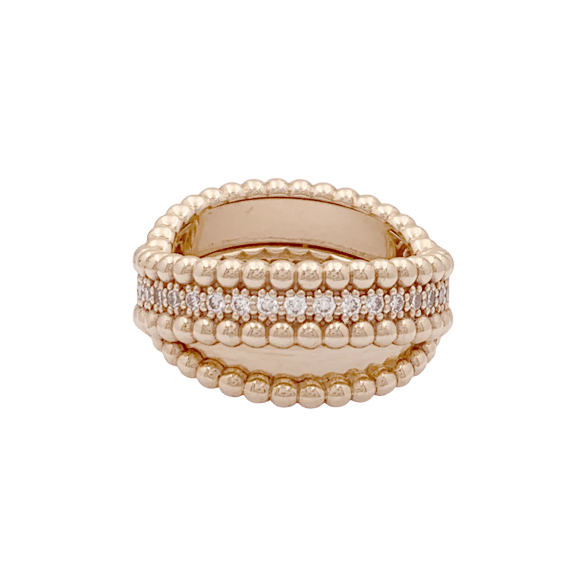 Bague VAN CLEEF ET ARPELS,"Duo Perlée" en or rose et diamants - Image 4