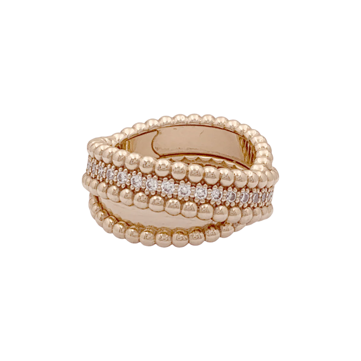 Bague VAN CLEEF ET ARPELS,"Duo Perlée" en or rose et diamants - Image 5