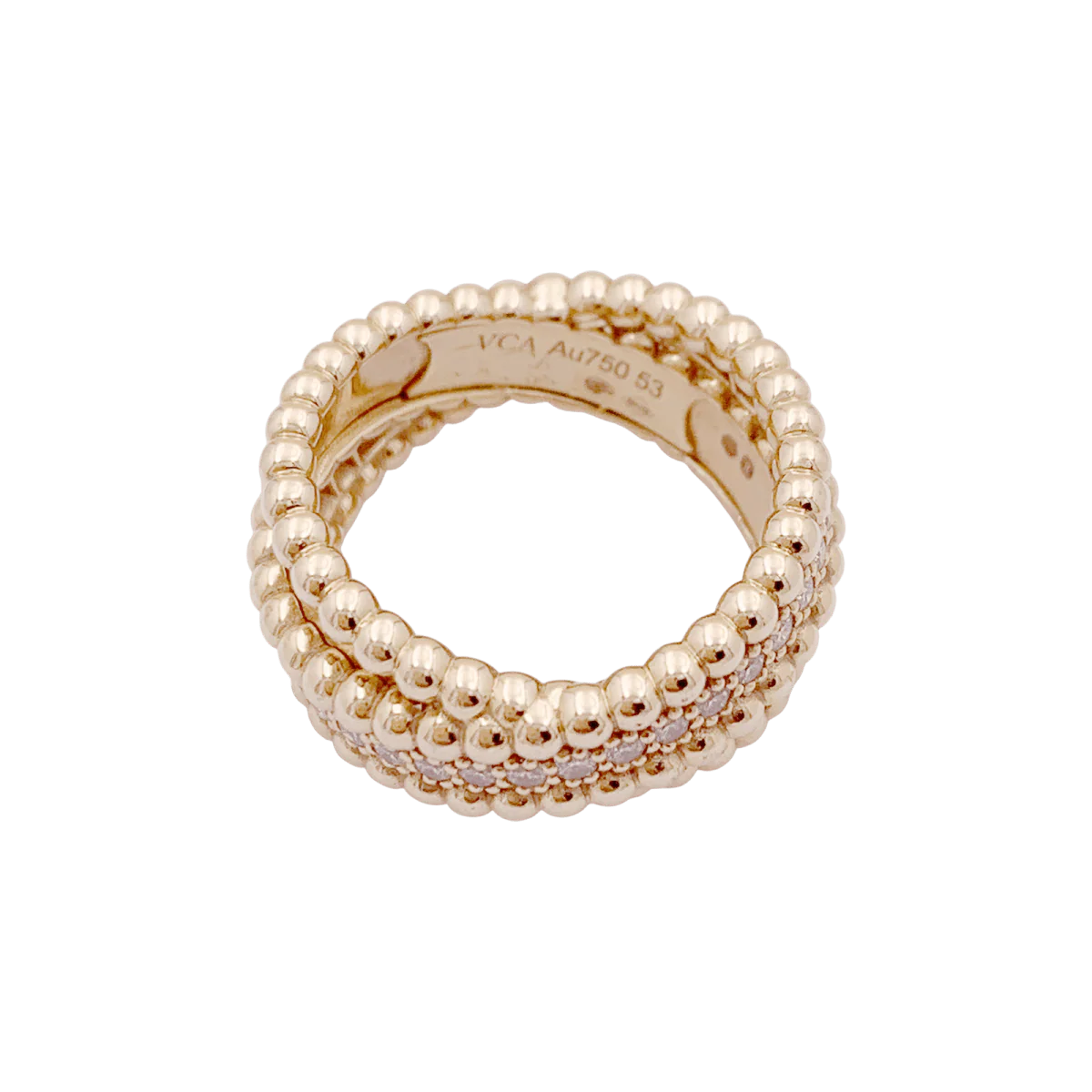Bague VAN CLEEF ET ARPELS,"Duo Perlée" en or rose et diamants - Image 6