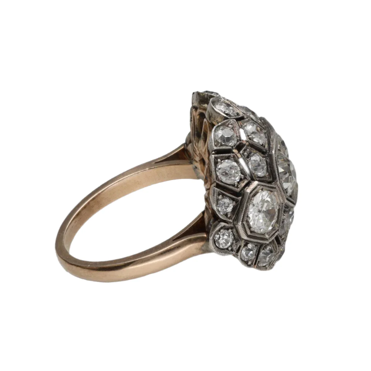 Bague en or jaune, argent et diamant - Image 4