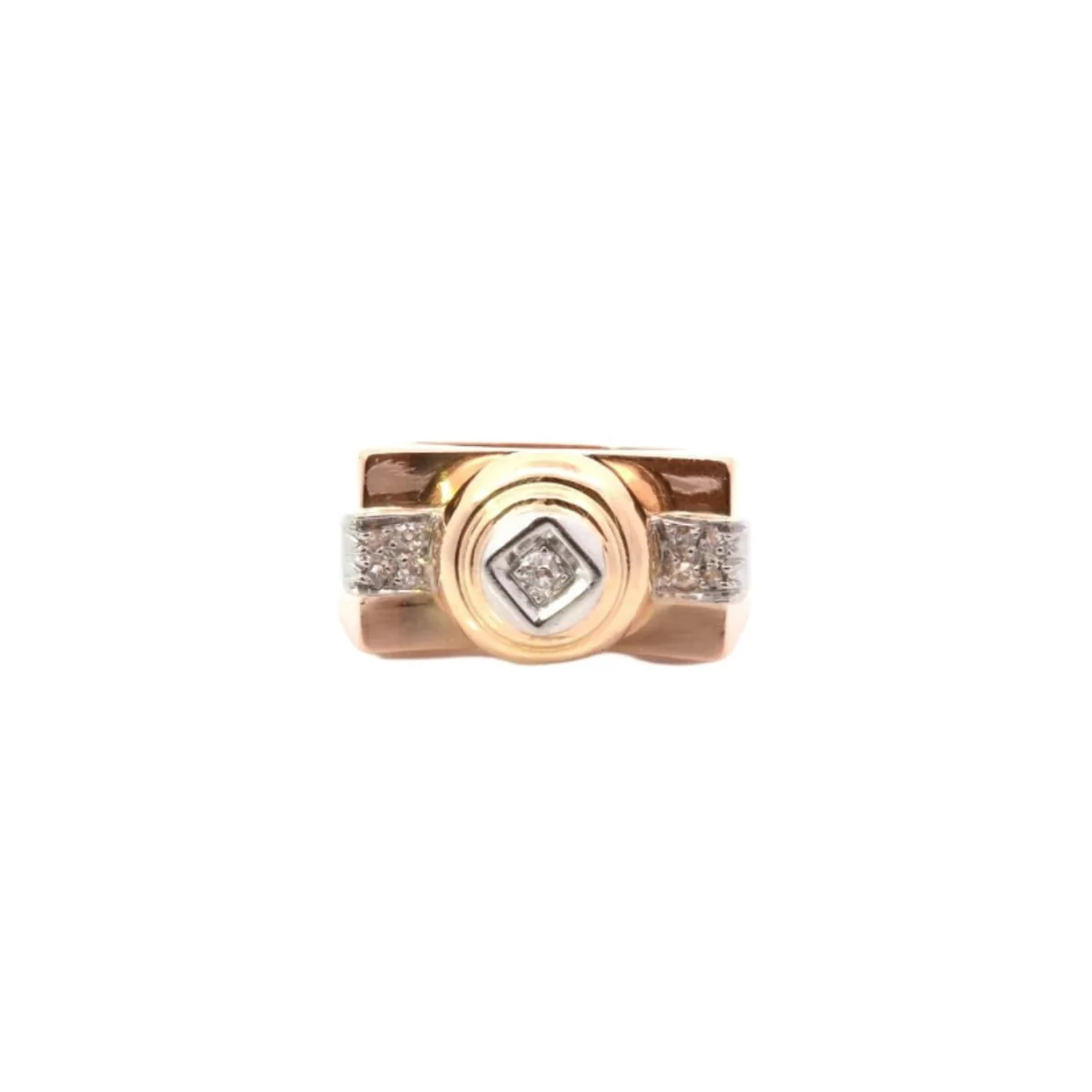 Bague en or jaune et diamants