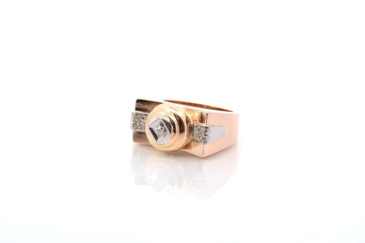 Bague en or jaune et diamants - Image 4