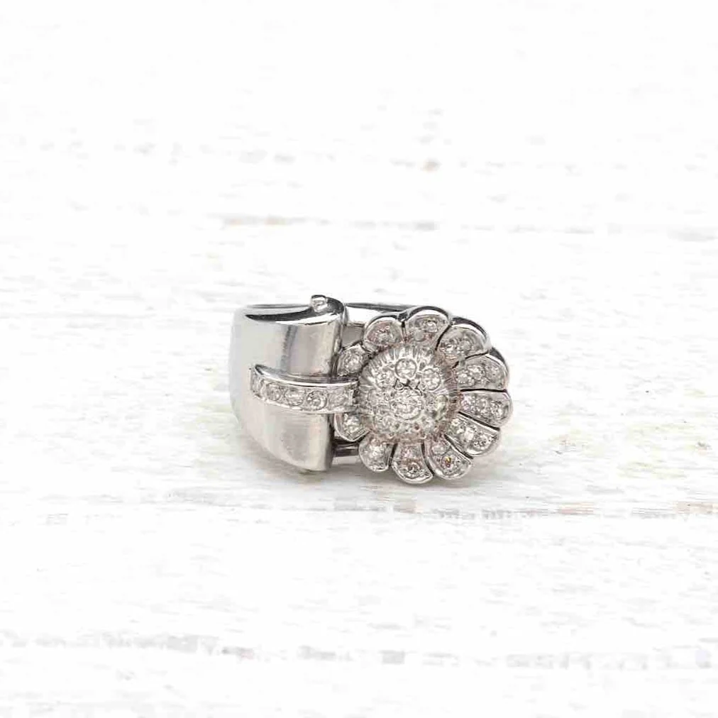 Bague en platine et diamants - Image 3