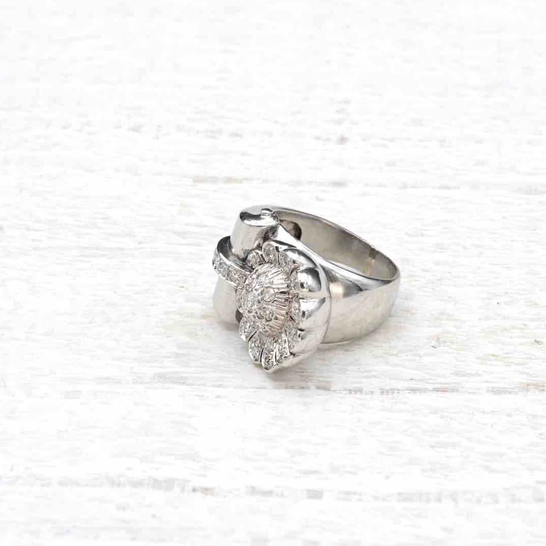 Bague en platine et diamants - Image 4