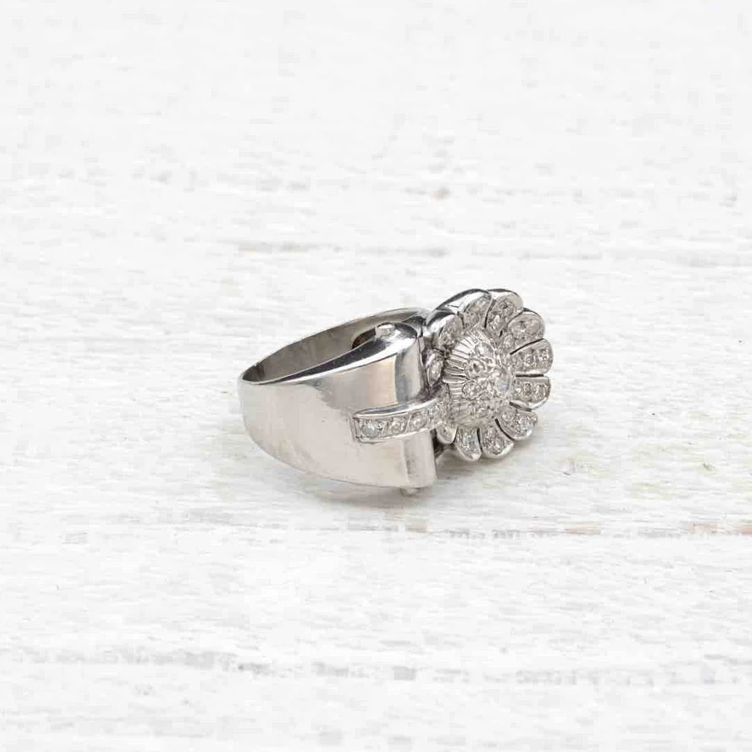 Bague en platine et diamants - Image 5