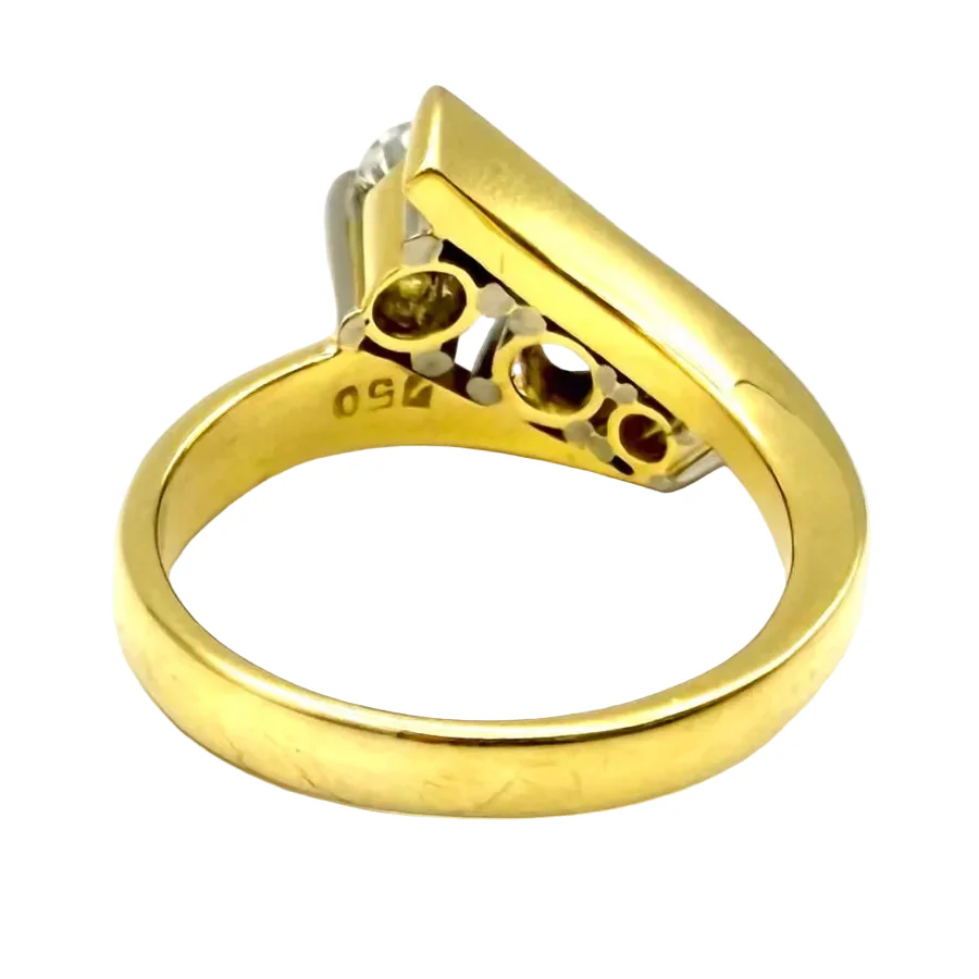 Bague Trilogie en or blanc, or jaune et diamants - Image 3