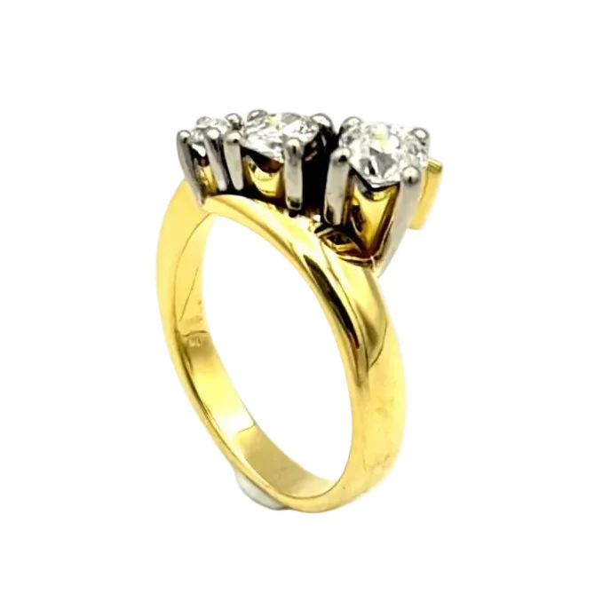 Bague Trilogie en or blanc, or jaune et diamants - Image 4