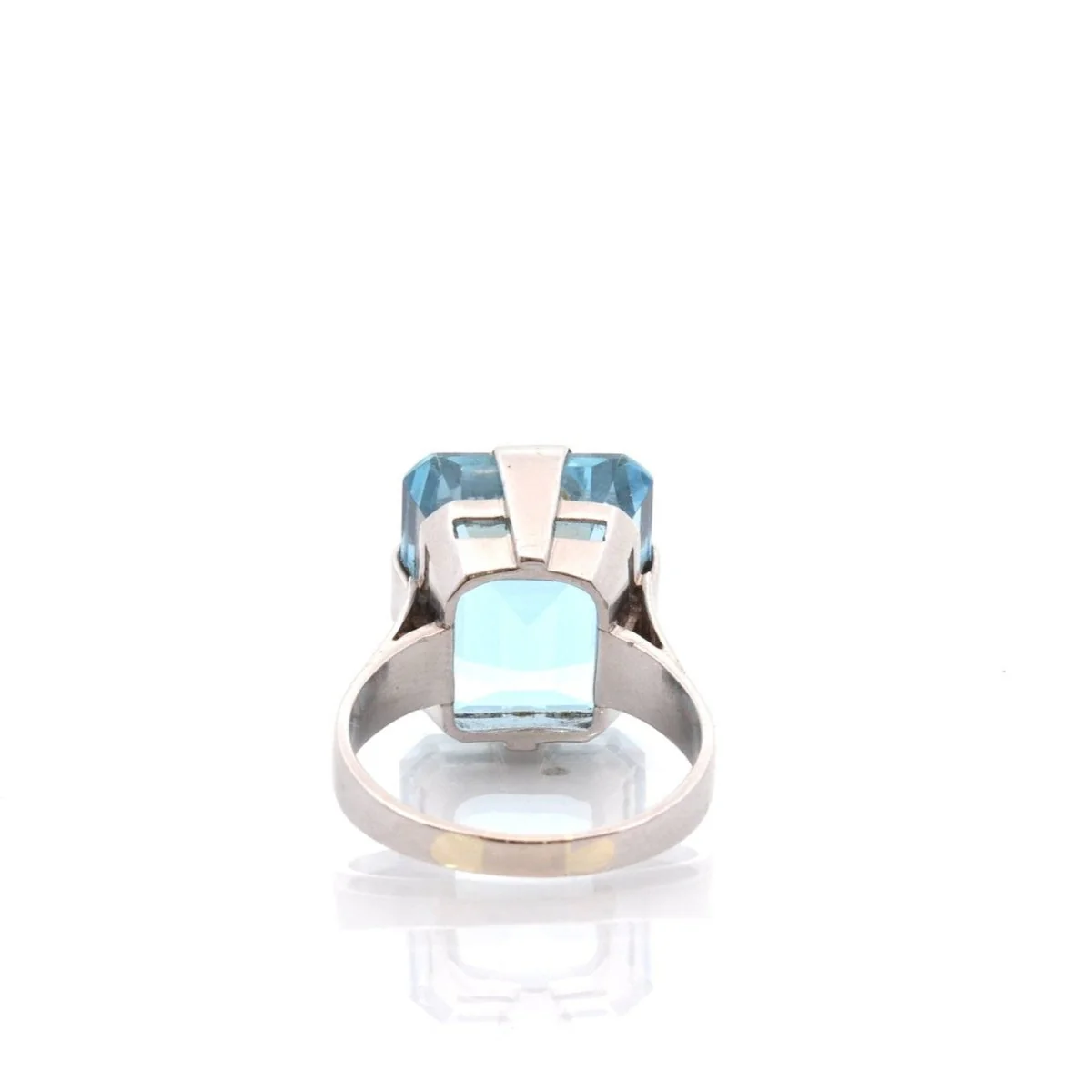 Bague Tank en platine et aigue-marine - Image 3