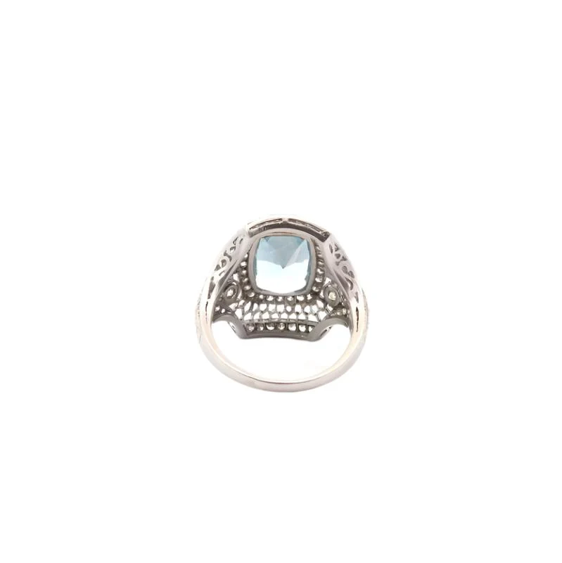 Bague en platine, aigue-marine et diamants - Image 3