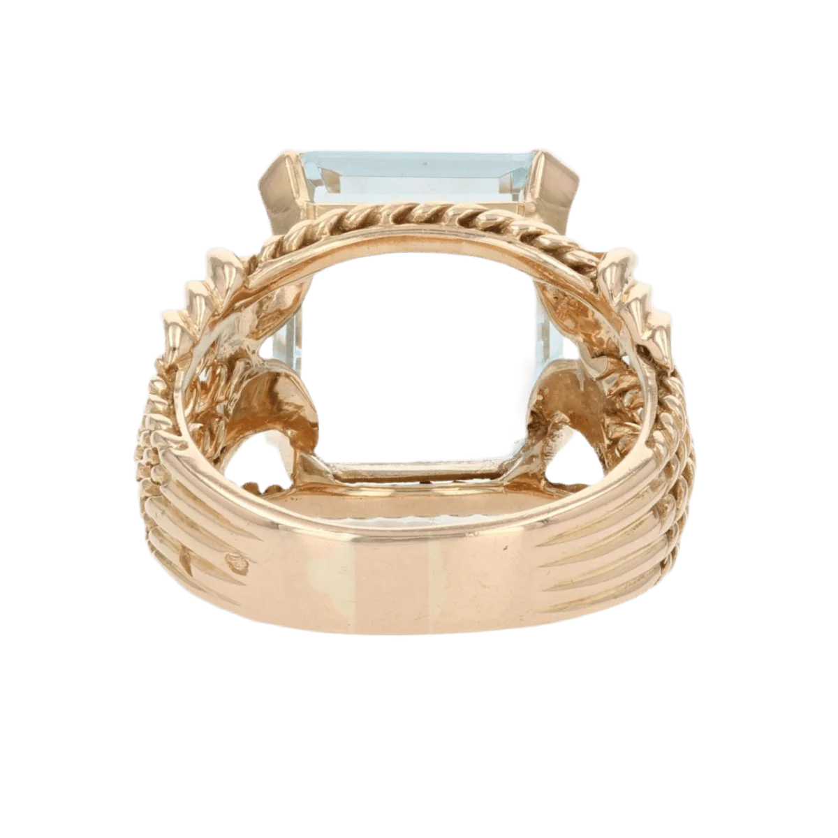 Bague Cocktail en or rose et aigue-marine - Image 4