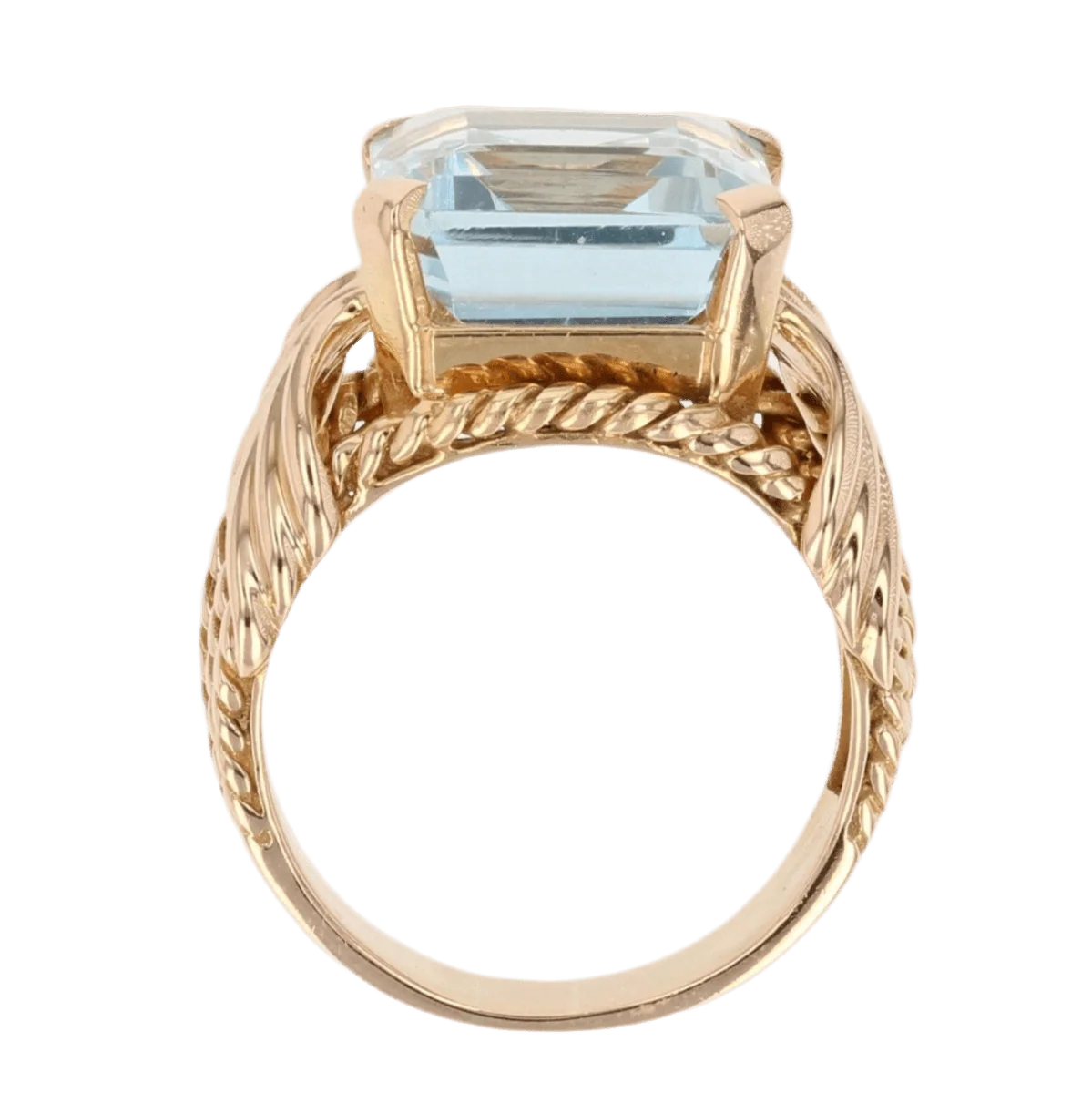 Bague Cocktail en or rose et aigue-marine - Image 6