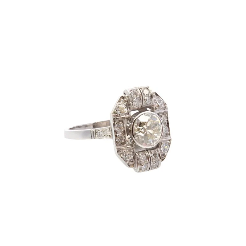 Bague Art Déco en platine et diamants - Image 2