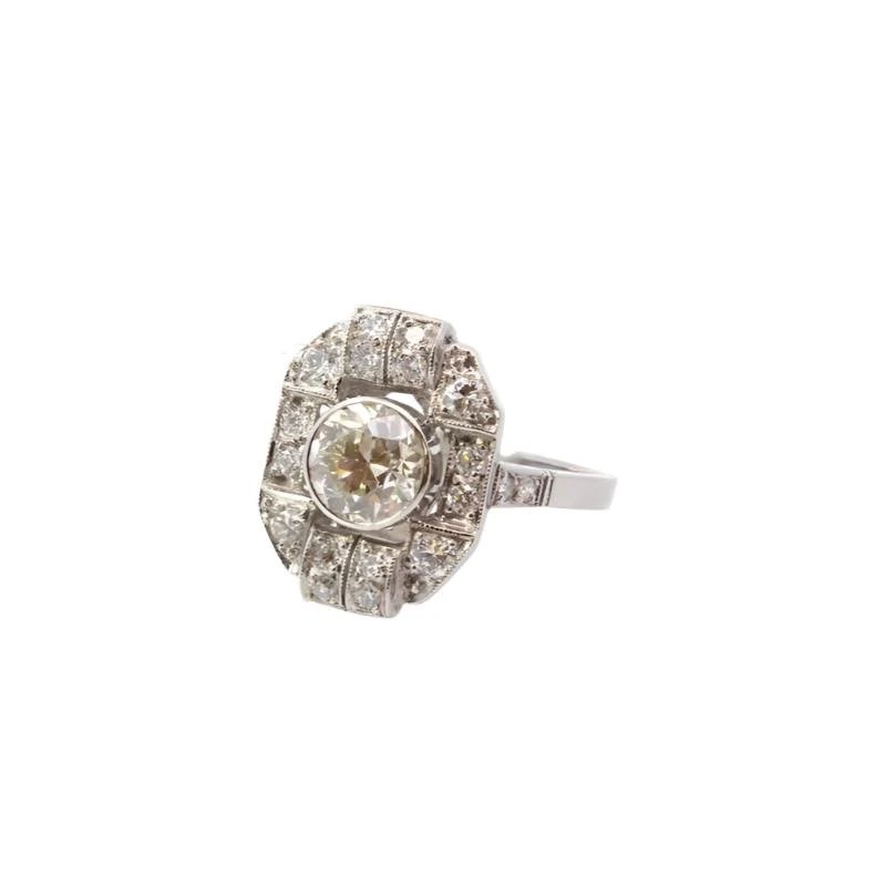 Bague Art Déco en platine et diamants - Image 4