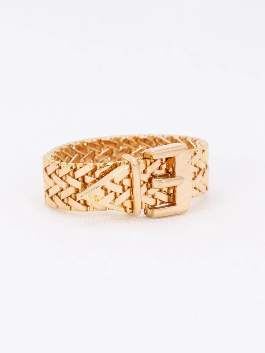 Bague vintage ceinture or jaune - Image 7