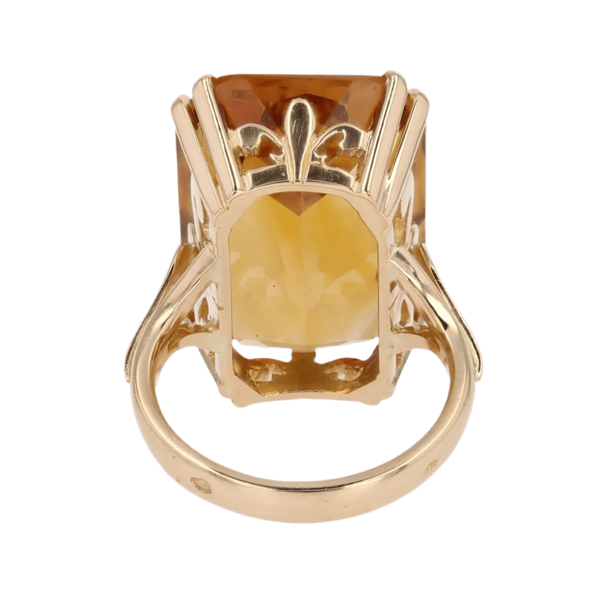 Bague Cocktail en or jaune et citrine - Image 4