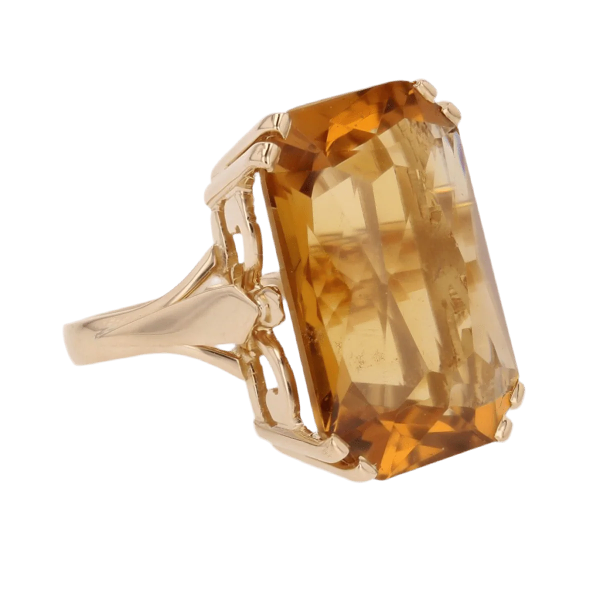 Bague Cocktail en or jaune et citrine - Image 5
