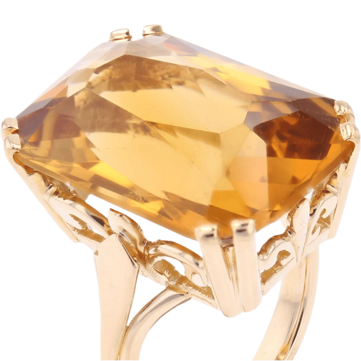 Bague Cocktail en or jaune et citrine - Image 6