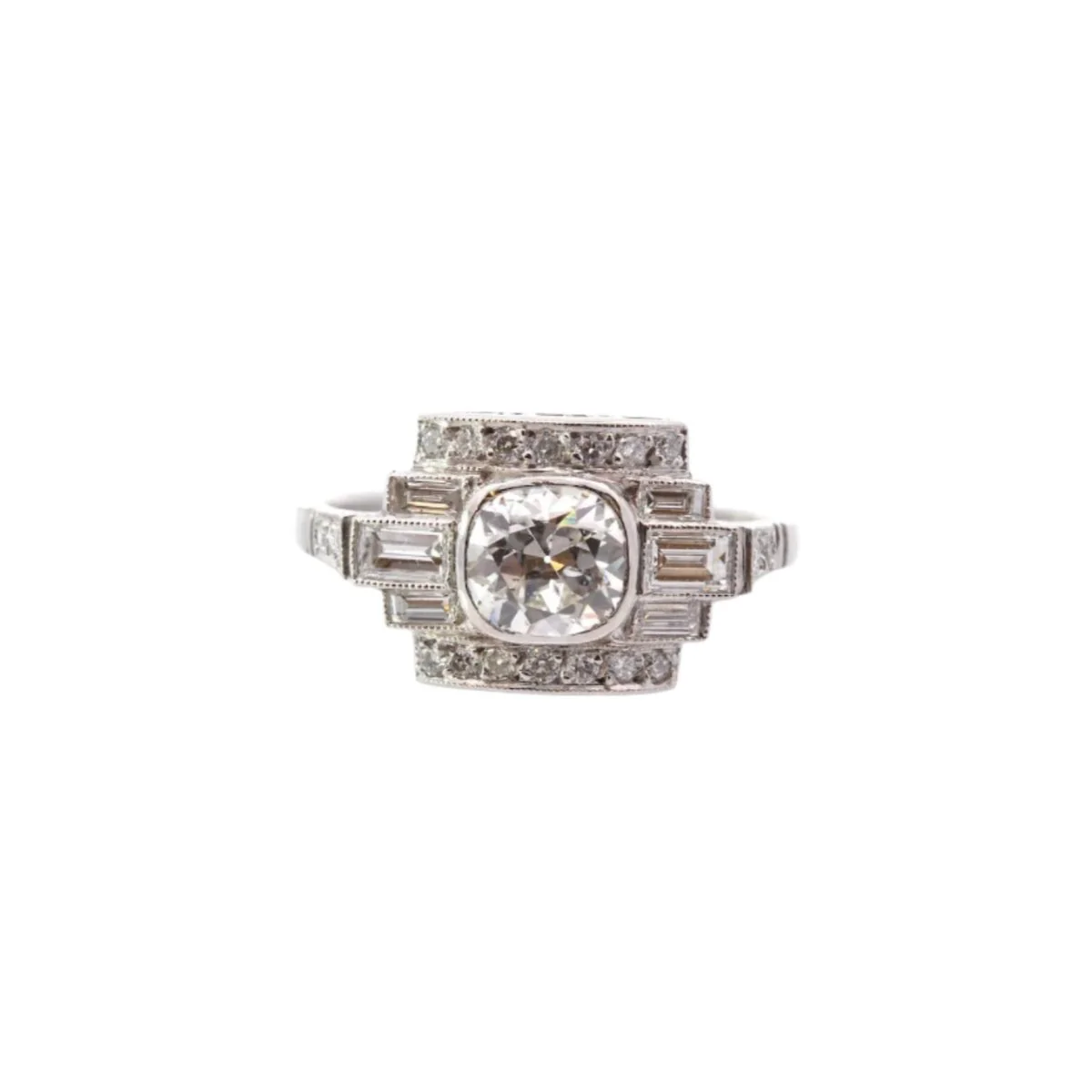 Bague Pavée en platine et diamants