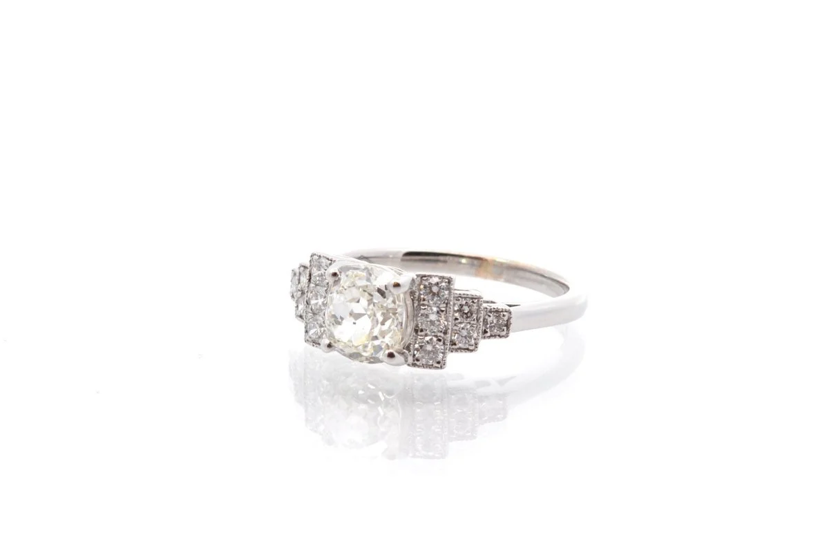 Bague vintage diamant 1,19 cts H/SI2 en or - Image 3