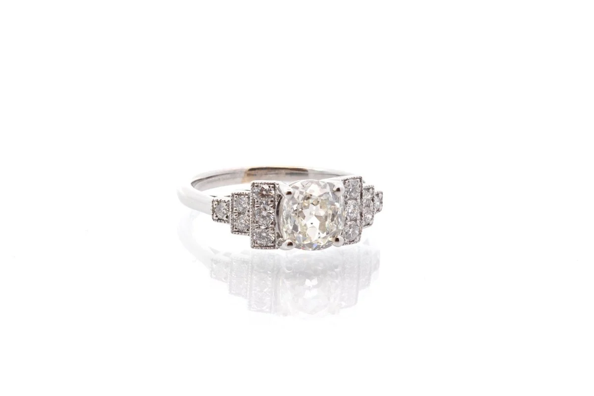 Bague vintage diamant 1,19 cts H/SI2 en or - Image 4