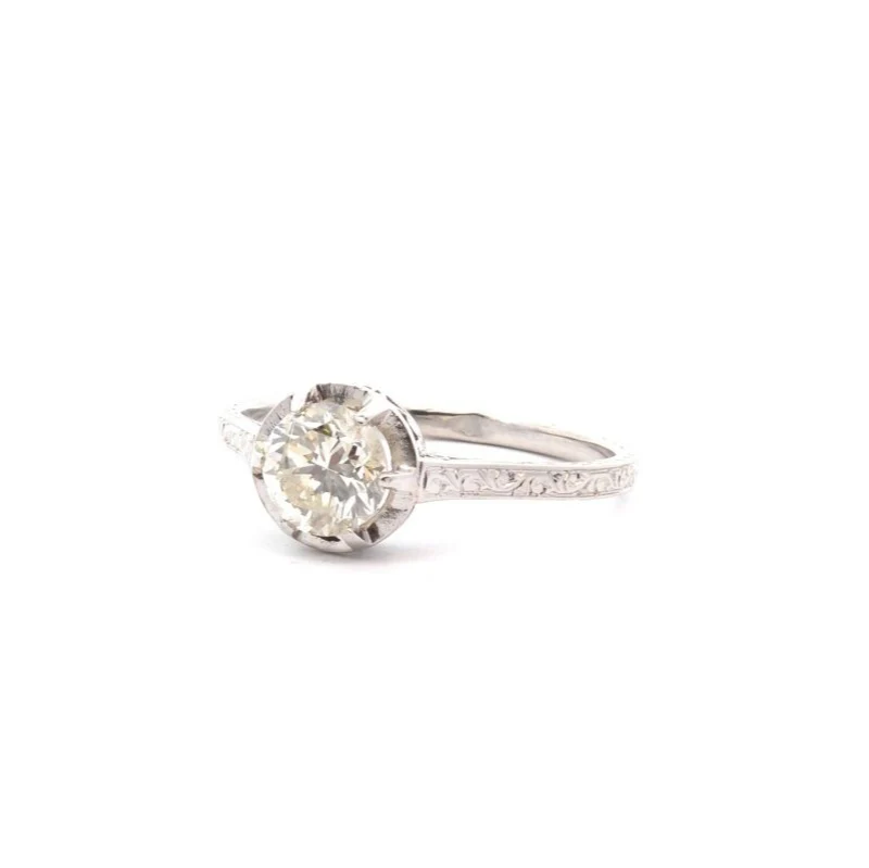 Bague Solitaire en platine et diamant