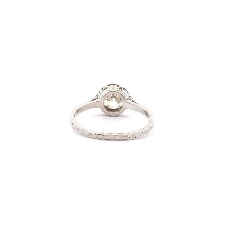 Bague Solitaire en platine et diamant - Image 5