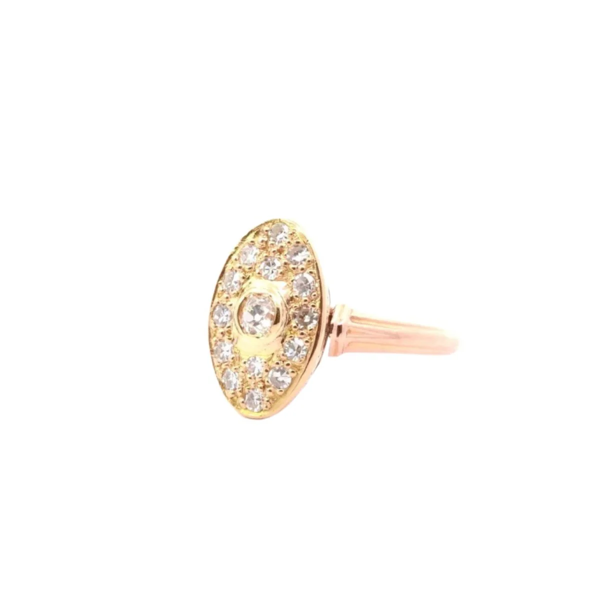 Bague en or rose, platine et diamants - Image 2