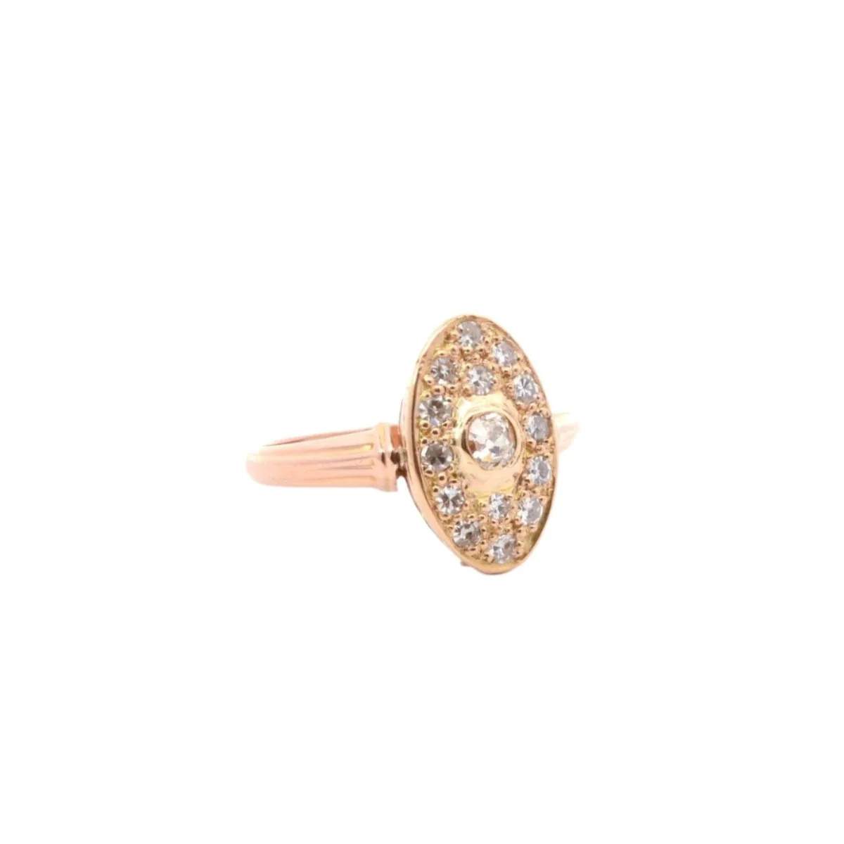 Bague en or rose, platine et diamants - Image 4