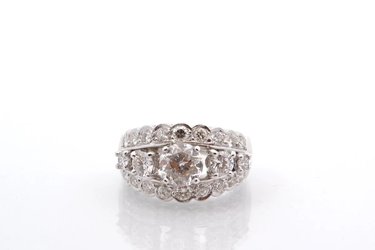Bague VINTAGE Diamants en or blanc - Image 2