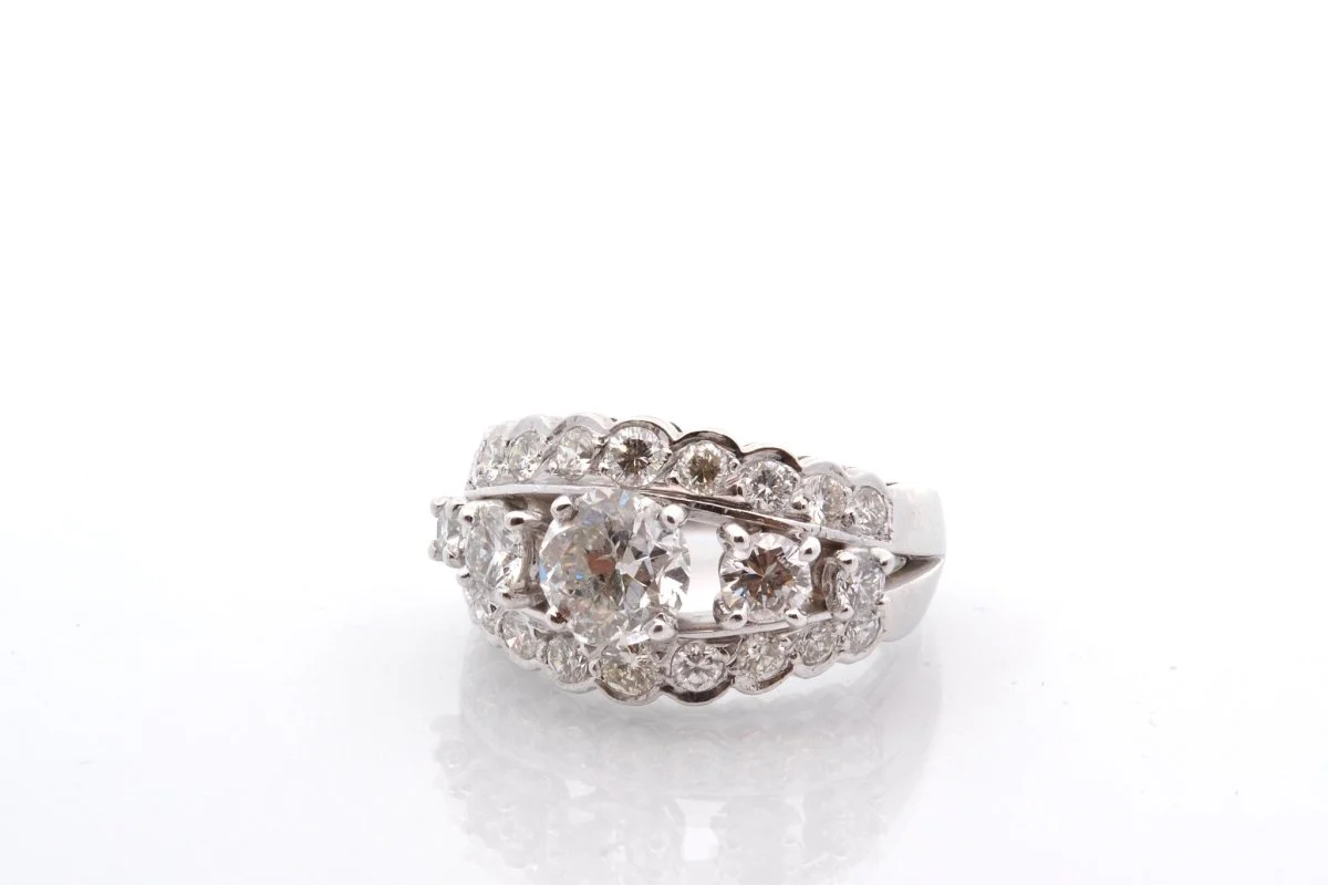 Bague VINTAGE Diamants en or blanc - Image 3