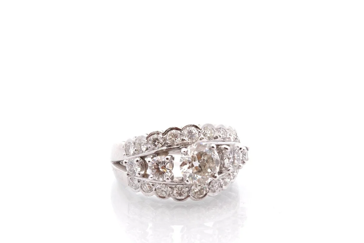 Bague VINTAGE Diamants en or blanc - Image 4