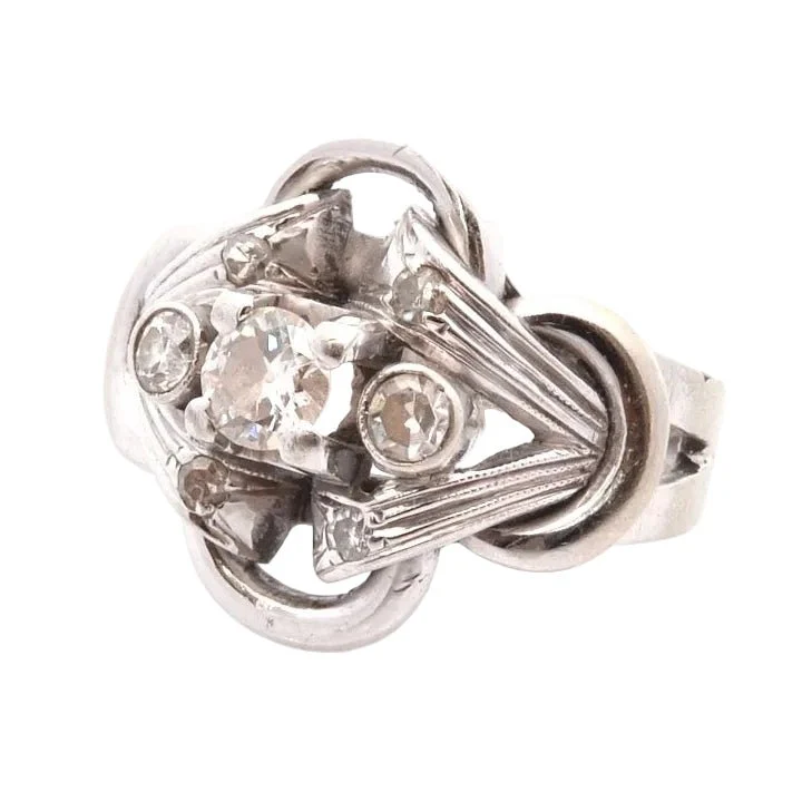 Bague en or blanc et diamants - Image 2
