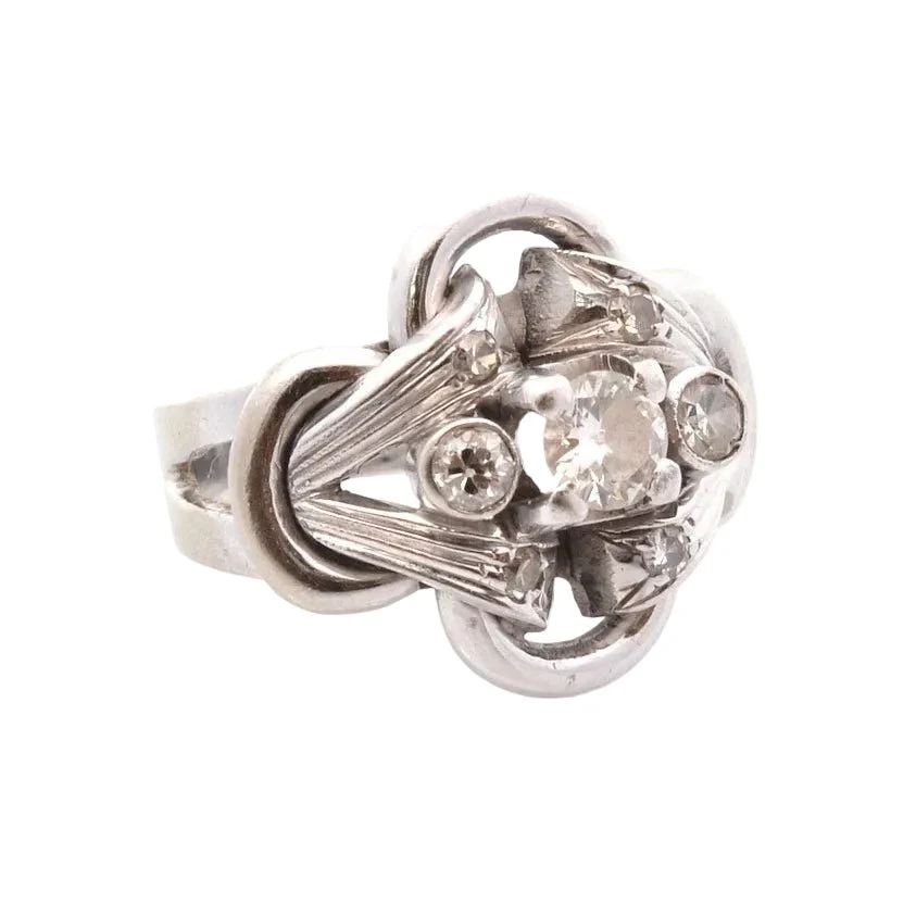 Bague en or blanc et diamants - Image 4