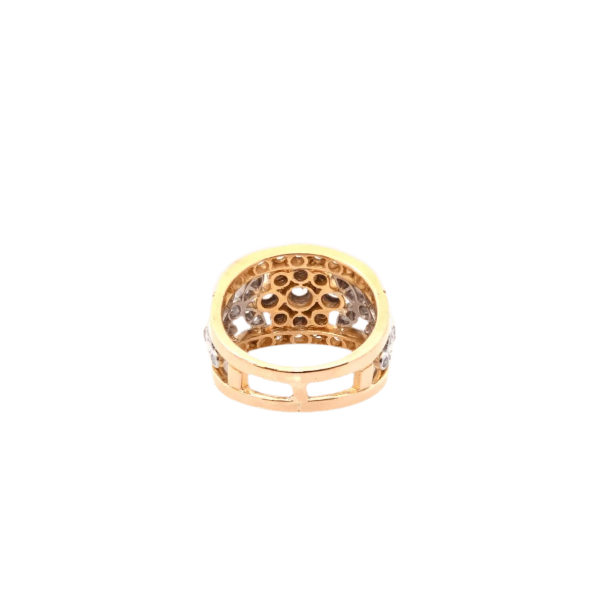 Bague en or jaune, platine et diamants - Image 3